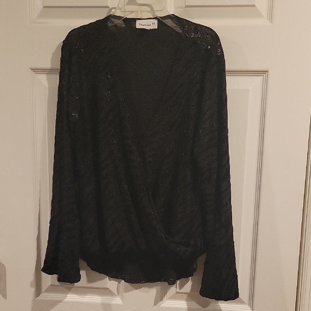 Veronica M Black V-Neck Sweater